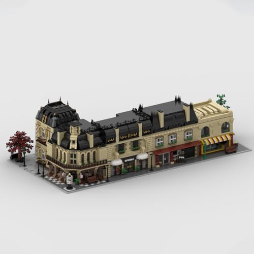 ZITIANYOUBUILD Modular Old Street mit 5 Gebäuden und einem Transportwagen 13358 Teile MOC Build for Age 18+ von ZITIANYOUBUILD