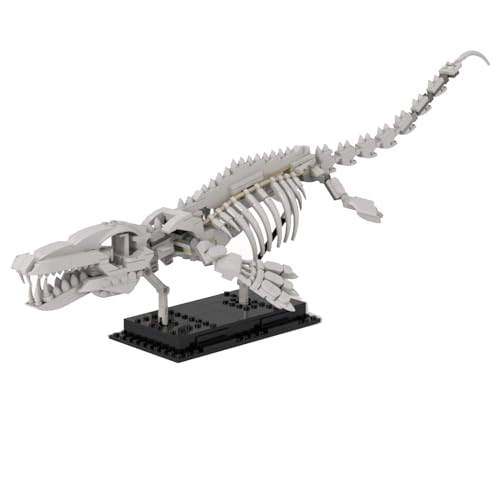 ZITIANYOUBUILD Mosasaur Skelett-Dinosaurier-Fossilien mit beweglichen Flossen und Schwanz, MOC, ab 18 Jahren von ZITIANYOUBUILD