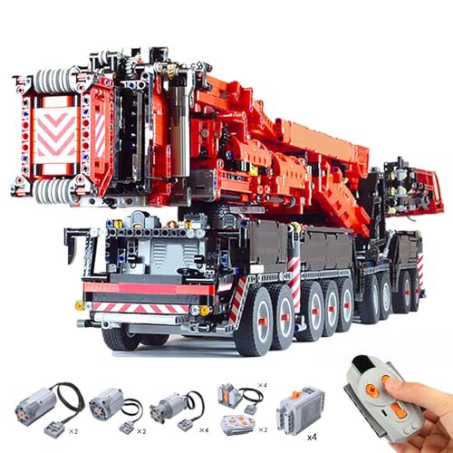 ZITIANYOUBUILD Red LTM 11200 Mobilkran Modell mit Power-Funktionen 8128 Teile MOC ab 18 Jahren von ZITIANYOUBUILD