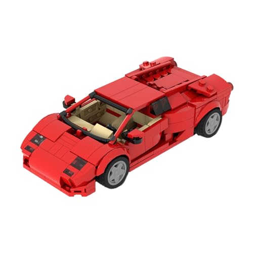 ZITIANYOUBUILD Sportwagen, rote Version, zu öffnender Motorraum und 2 Sitzplätze, 383 Teile, MOC, ab 18 Jahren von ZITIANYOUBUILD