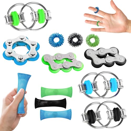 ZITUZY 12 Stück Fidget Spielzeug Set, Anti-Stress Spielzeug, ADHS Spielzeug, Akupressur Ring, Schlüssel-Flip-Ketten, Finger Spielzeug, Squeeze Spielzeug Antistress, für Kinder Erwachsene ZITUZY 12 Stück Fidget Spielzeug Set, Anti-Stress Spielzeug, ADHS Spielzeug, Akupressur Ring, Schlüssel-Flip-Ketten, Finger Spielzeug, Squeeze Spielzeug Antistress, für Kinder Erwachsene von ZITUZY