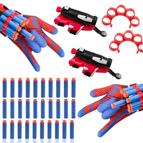 ZITUZY 2 Stück Spiderman Handschuhe, Spiderman Handschuhe Spinnennetz, Spider Handschuhe Kinder Spielzeug, für Kinder Fans (Kugel) von ZITUZY