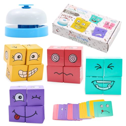ZITUZY Holzwürfel Puzzle, Ausdruck Holzwürfel Puzzle, 3D Puzzle Face-Changing Magic Cube, für Kinder ab 3 Jahren, Interaktion Spielzeug Holz Matching Game für Kinder Thinking ZITUZY Holzwürfel Puzzle, Ausdruck Holzwürfel Puzzle, 3D Puzzle Face-Changing Magic Cube, für Kinder ab 3 Jahren, Interaktion Spielzeug Holz Matching Game für Kinder Thinking von ZITUZY