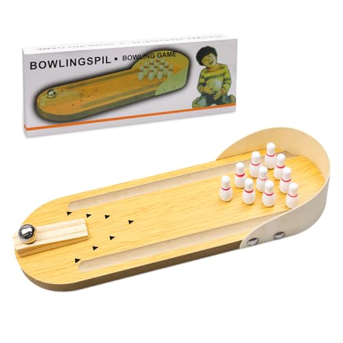 ZITUZY Mini Bowling Game Set, Mini Bowlingbahn, Tisch Bowling Set, Tischbowling, für Erwachsene im Büro, auf Partys oder als Spielzeug für Kinderzimmer von ZITUZY