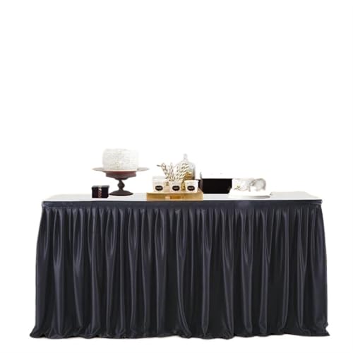 ZIUBMVDYC Tisch-Rock, Geburtstagsfeier Hochzeit Hotel Konferenz Party Dekoration(Black,14ft 427cmLx78cmH) von ZIUBMVDYC