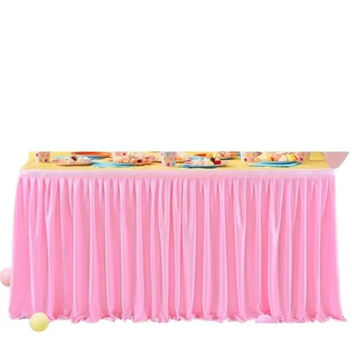 ZIUBMVDYC Tisch-Rock, Geburtstagsfeier Hochzeit Hotel Konferenz Party Dekoration(Pink,4ft 122cmLx78cmH) von ZIUBMVDYC