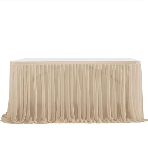 ZIUBMVDYC Tisch-Rock, Hochzeiten Geburtstag Abdeckung Hochzeit Party Tutu Tüll Hochzeit Party Home Decor(Dark Champagne,4FT (122x77cm)) von ZIUBMVDYC