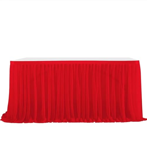 ZIUBMVDYC Tisch-Rock, Hochzeiten Geburtstag Abdeckung Hochzeit Party Tutu Tüll Hochzeit Party Home Decor(Red,6FT (185x77cm)) von ZIUBMVDYC