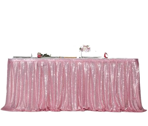 ZIUBMVDYC Tisch-Rock, Pailletten Tische Flash Tuch Geburtstag Party Decor Hochzeit Festival Event Rechteck Glitters Dekoration(Rose Gold,70x183cm) von ZIUBMVDYC