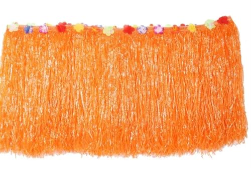 ZIUBMVDYC Tisch-Rock, Party Dekoration Sommer Strand Partys Dekoration Gras Partys(Orange,276X30) von ZIUBMVDYC
