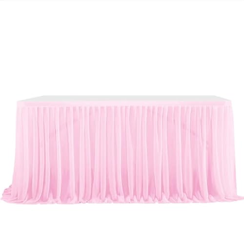 ZIUBMVDYC Tisch-Rock, Party Geburtstag Plissee Dessert Tischdecke Abdeckung Hochzeit Festiveing ​​Hause Tisch Dekor(Pink,6FT 77x183cm) von ZIUBMVDYC