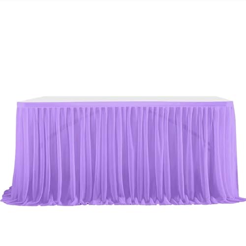 ZIUBMVDYC Tisch-Rock, Party Geburtstag Plissee Dessert Tischdecke Abdeckung Hochzeit Festiveing ​​Hause Tisch Dekor(Purple,6FT 77x183cm) von ZIUBMVDYC