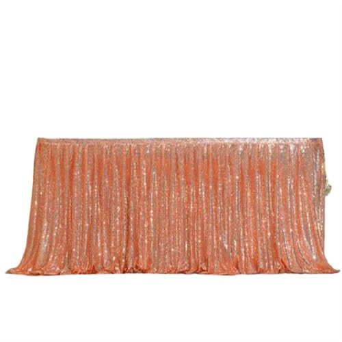 ZIUBMVDYC Tisch-Rock, Rechteckige Glitter Pailletten for Hochzeit Geburtstag Party Zubehör Home Dekoration(Champagne,70x250cm) von ZIUBMVDYC