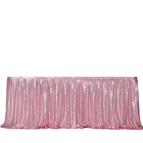 ZIUBMVDYC Tisch-Rock, Rechteckige Glitter Pailletten for Hochzeit Geburtstag Party Zubehör Home Dekoration(Pink,70x250cm) von ZIUBMVDYC