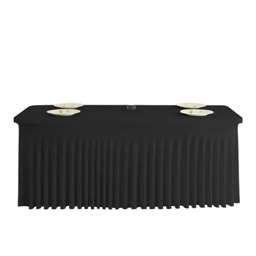 ZIUBMVDYC Tisch-Rock, Tischdecke Spandex Stretch Tischdecke Hotel Bankett Hochzeit Party Tisch Abdeckung Partys(Black,183x75) von ZIUBMVDYC