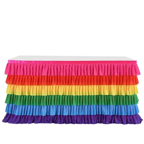 ZIUBMVDYC Tisch-Rock, Tüll Tutu Tischdecke Geschirr for Geburtstagsfeier Dekorationen Bankett Hochzeit Home Party Tisch Suppliesa(4,6FT 77x183cm) von ZIUBMVDYC
