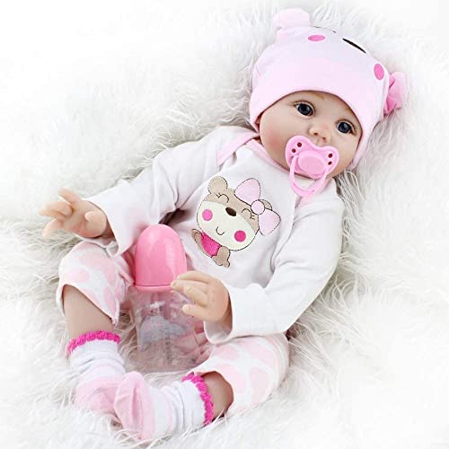 Lebensecht Reborn Babys Doll Puppen Silikon Mädchen WiederGeboren Reborn Babypuppen Rosa Bär Outfit Realistische 55 cm Puppe Kinder Spielzeug 22 Zoll Lebensecht Reborn Babys Doll Puppen Silikon Mädchen WiederGeboren Reborn Babypuppen Rosa Bär Outfit Realistische 55 cm Puppe Kinder Spielzeug 22 Zoll von ZIYIUI
