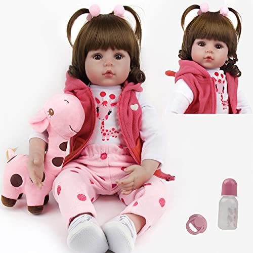 Simulation Reborn Baby-Puppe 22 Zoll 55 cm Reborn Babys Mädchen Weiche Vinyl Silikon Lebensechte Babypuppen Reborn Toddler Spielzeug Geschenk (900) von ZIYIUI