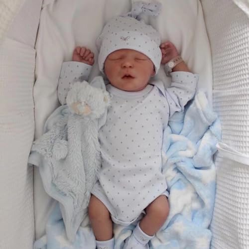 ZIYIUI 20 Zoll 50 cm Reborn Baby Vollsilikon Lebensecht Reborn Puppen Neugeborenes Baby Echt aussehende Babypuppen Realistisch Weihnachten Geschenk Spielzeug (Reborn Baby Junge) von ZIYIUI