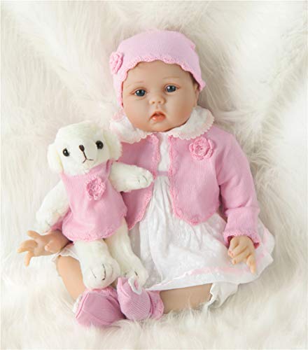 ZIYIUI 22 Inches 55 cm Lebensecht Reborn Babys Mädchen Realistisch Puppe Weiche Vinyl Silikon Puppen Junge Reborn Babypuppen Girls Toddler Puppe Geöffnete Augen von ZIYIUI