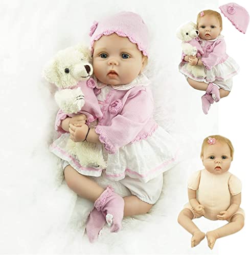 ZIYIUI 22 Zoll 55cm Reborn Babypuppen Lebensechte Weiche Vinyl Silikon Reborn Babys Mädchen Echt aussehende Babypuppen Weihnachten Geschenk Spielzeug von ZIYIUI