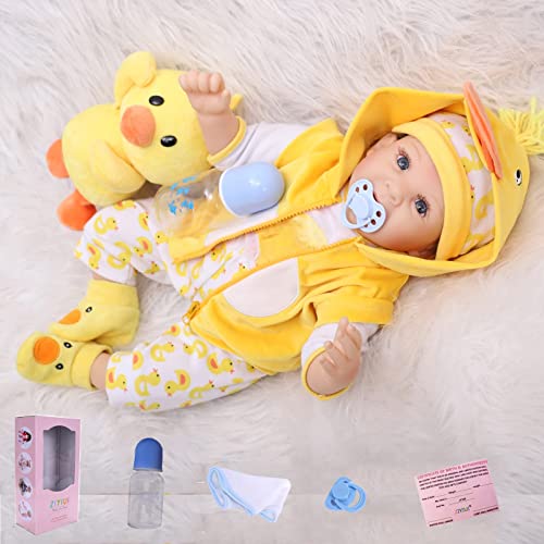 ZIYIUI 22 Zoll 55 cm Reborn Baby Weiche Silikon Vinyl Realistische Reborn Baby Junge Lebensechte Babypuppen Toddler Spielzeug Echtleben Kind Reborn Puppe von ZIYIUI