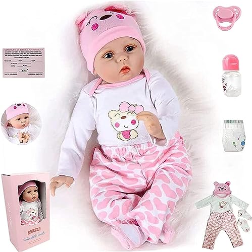 ZIYIUI 55cm 22Zoll Reborn Babypuppe wie Echtes Baby Weiche Silikon Vinyl echt Babypuppen Lebensechte Puppe Neugeborenen Mädchen ZIYIUI 55cm 22Zoll Reborn Babypuppe wie Echtes Baby Weiche Silikon Vinyl echt Babypuppen Lebensechte Puppe Neugeborenen Mädchen von ZIYIUI