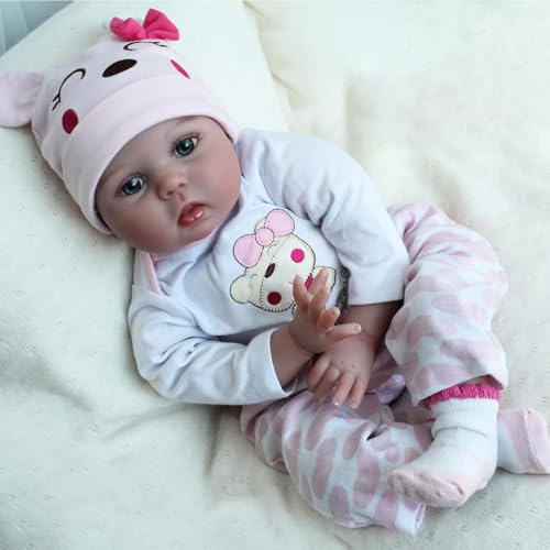 ZIYIUI Reborn Babypuppe 55 cm Lebensechte Weiche Vinyl Silikon Mädchen Handgemachte Spielzeugsimulation Neugeborene Puppen Geburtstagsgeschenk-Kits von ZIYIUI