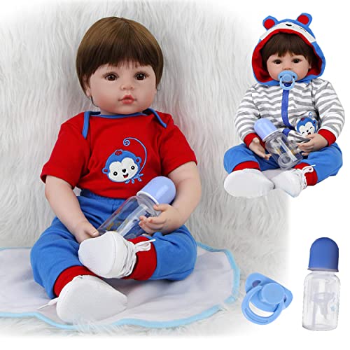 ZIYIUI Reborn Baby Puppe 20 Zoll 50 cm Handgemachtes Puppe Junge Vinyl Silikon Neugeborenen Rebornpuppen Doll Kinder Spielzeug Weihnachts Geschenk von ZIYIUI