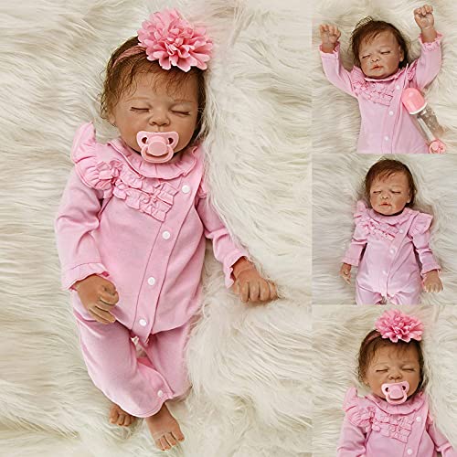 ZIYIUI Reborn Baby Puppe 22 Zoll, Weich Silikon Vinyl, Realistisch 55 cm, Geschlossene Augen Neugeborene, Dolls, Jungen, Mädchen Spielzeugpuppen(Reborn Baby Mädchen) ZIYIUI Reborn Baby Puppe 22 Zoll, Weich Silikon Vinyl, Realistisch 55 cm, Geschlossene Augen Neugeborene, Dolls, Jungen, Mädchen Spielzeugpuppen(Reborn Baby Mädchen) von ZIYIUI
