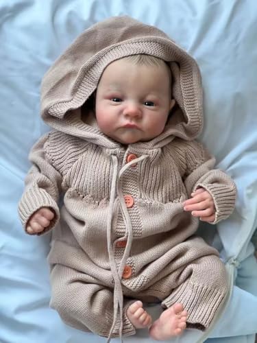 ZIYIUI Reborn Babypuppe Ganzkörper Silikon Vinyl Junge Puppe Reborn Baby Puppe Lebensechte Baby Neugeborenen Jungen Puppe Kinder (57CM) von ZIYIUI