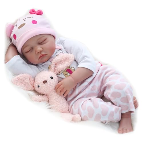 ZIYIUI 22 Zoll 55Cm Reborn Babypuppe Weiche Silikon Vinyl Schlafende Lebensechte Simulation Reborn Babys Mädchen Babypuppen Toddler Mädchen Junge Spielzeug Geschenk von ZIYIUI