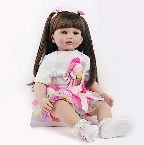 ZIYIUI Reborn Doll Mädchen 24 Zoll 60 cm Lebensechte Reborn Babypuppen Silikon Vinyl Reborn Baby Toddlers Puppe Günstig Spielzeug von ZIYIUI