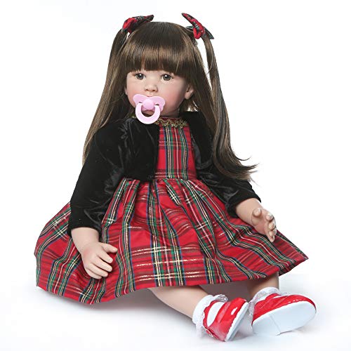 ZIYIUI Reborn Kleinkind-Puppen 60 cm weiches Silikon-Vinyl realistische Reborn Puppen Mädchen mit langem Haar echte Babypuppen, die echt aussehen Neugeborene ZIYIUI Reborn Kleinkind-Puppen 60 cm weiches Silikon-Vinyl realistische Reborn Puppen Mädchen mit langem Haar echte Babypuppen, die echt aussehen Neugeborene von ZIYIUI