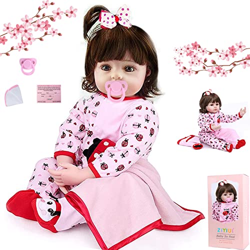 ZIYIUI Reborn Puppe 24 Zoll Lebensechte Weiche Silikon Baby Puppe 60cm Mädchen Geburtstagsgeschenk ZIYIUI Reborn Puppe 24 Zoll Lebensechte Weiche Silikon Baby Puppe 60cm Mädchen Geburtstagsgeschenk von ZIYIUI