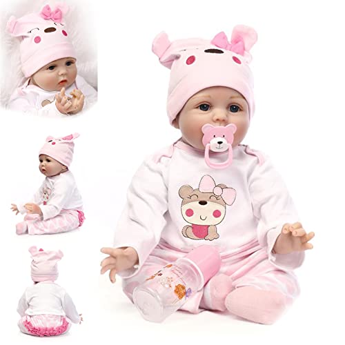 ZIYIUI Reborn Puppe Lebensecht 22 Zoll 55 cm Weich Silikon Vinyl Puppen Reborn Mädchen Augen Offen Spielzeug Kind Geburtstagsgeschenk Reborn Babys ZIYIUI Reborn Puppe Lebensecht 22 Zoll 55 cm Weich Silikon Vinyl Puppen Reborn Mädchen Augen Offen Spielzeug Kind Geburtstagsgeschenk Reborn Babys von ZIYIUI