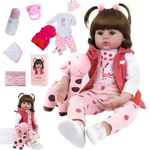 ZIYIUI Reborn Puppen 19 Zoll 48 cm Realistische Babypuppe Weiches Silikon Vinyl Reborn Puppen Mädchen Handgemachte Spielzeug Reborn Kleinkind Puppen (19 Zoll Reborn Babies) von ZIYIUI