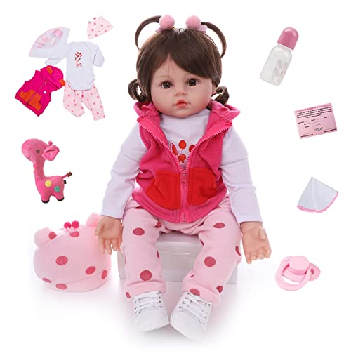 ZIYIUI Reborn Puppe 19 Zoll 48cm Realistische Babypuppe Weiche Silikon Vinyl Mädchen Handgemachte Spielzeug Kleinkind (Reborn Babies) von ZIYIUI