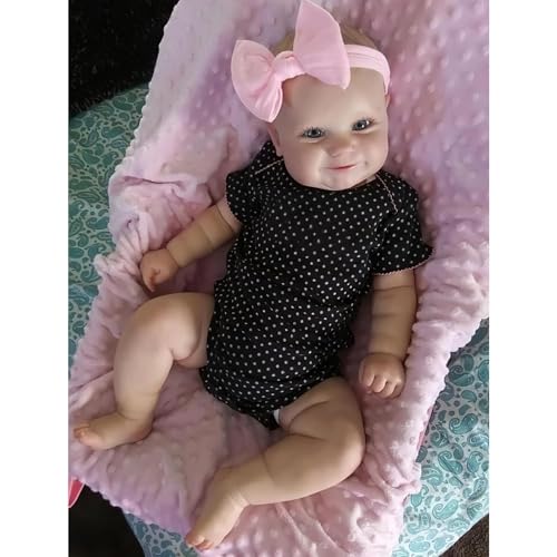 24 Zoll 60 cm Lebensechte Echte Baby Größe Verwurzeltes Haar Süßes Lächeln Wiedergeborene Babypuppen Weich Silikon Vinyl Realistische Neugeborene Mädchenpuppen Kuschelkörper 24 Zoll 60 cm Lebensechte Echte Baby Größe Verwurzeltes Haar Süßes Lächeln Wiedergeborene Babypuppen Weich Silikon Vinyl Realistische Neugeborene Mädchenpuppen Kuschelkörper von ZIYIUI