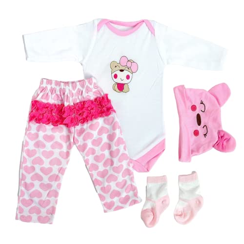 ZIYIUI Reborn Puppenkleidung, Rosa Herz Puppenkleidung 4er Set,Für Stehpuppen 50 - 55 cm,Vier Jahreszeiten Komfortable Puppenkostüme ZIYIUI Reborn Puppenkleidung, Rosa Herz Puppenkleidung 4er Set,Für Stehpuppen 50 - 55 cm,Vier Jahreszeiten Komfortable Puppenkostüme von ZIYIUI