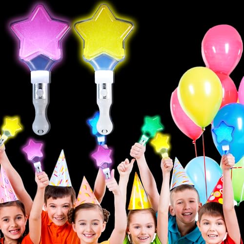 ZIYOUA 2 Stück Leuchtender Zauberstab, Sternenlicht, Partytütenfüller für Kinder und Erwachsene, leuchtet im Dunkeln, blinkende Zauberstäbe, Geburtstag, Weihnachten, Partygeschenke (gelb und rosa) ZIYOUA 2 Stück Leuchtender Zauberstab, Sternenlicht, Partytütenfüller für Kinder und Erwachsene, leuchtet im Dunkeln, blinkende Zauberstäbe, Geburtstag, Weihnachten, Partygeschenke (gelb und rosa) von ZIYOUA