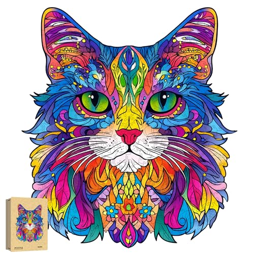 Holzpuzzle Erwachsene, Katze Einzigartige Holz Puzzle, Tierform Wooden Puzzle Mit Geschenkbox 677pcs-XXL-57 * 63.4 cm Holzpuzzle Erwachsene, Katze Einzigartige Holz Puzzle, Tierform Wooden Puzzle Mit Geschenkbox 677pcs-XXL-57 * 63.4 cm von ZJFFDKC