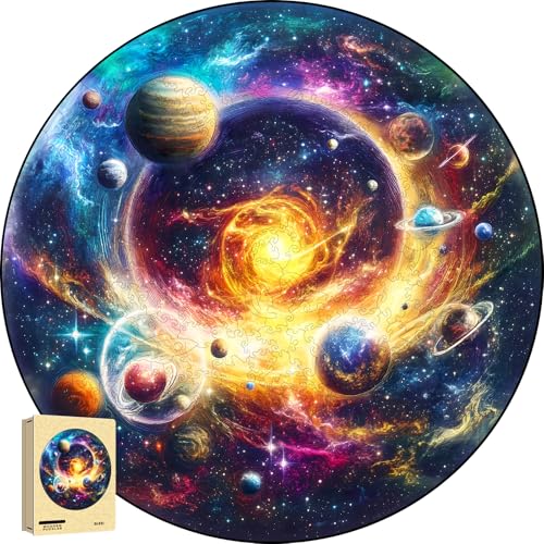 Holzpuzzle Erwachsene, Planeten Einzigartige Holz Puzzle, Tierform Wooden Puzzle Mit Geschenkbox 358pcs-L-35.5 * 35.5 cm von ZJFFDKC
