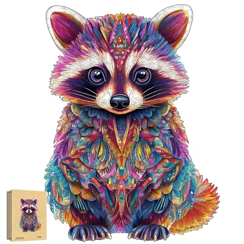 Holzpuzzle Erwachsene, Waschbär Einzigartige Holz Puzzle, Tierform Wooden Puzzle Mit Geschenkbox 182pcs-M-21.5 * 28.7 cm Holzpuzzle Erwachsene, Waschbär Einzigartige Holz Puzzle, Tierform Wooden Puzzle Mit Geschenkbox 182pcs-M-21.5 * 28.7 cm von ZJFFDKC