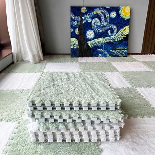 Ineinandergreifende Schaum, Plüsch Puzzle Fußmatten, Schaumstoff Teppichfliesen mit Rand für Erkerkissen, Weiche Teppiche für Übungen, Yoga, Spielzimmer (29,5 x 29,5 x 0,5 cm (21 Stück Ineinandergreifende Schaum, Plüsch Puzzle Fußmatten, Schaumstoff Teppichfliesen mit Rand für Erkerkissen, Weiche Teppiche für Übungen, Yoga, Spielzimmer (29,5 x 29,5 x 0,5 cm (21 Stück von ZJHAHJY