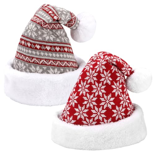 2Stück Weihnachtsmütze Erwachsene,Gestrickte Nikolausmütze,Weihnachtsmütze,Plüsche Nikolausmütze Für Damen Und Herren,Nikolausmützen Plüsch Weihnachten,Weihnachtshut Santa Hat,Für Weihnachten Deko (A) 2Stück Weihnachtsmütze Erwachsene,Gestrickte Nikolausmütze,Weihnachtsmütze,Plüsche Nikolausmütze Für Damen Und Herren,Nikolausmützen Plüsch Weihnachten,Weihnachtshut Santa Hat,Für Weihnachten Deko (A) von ZJILIXIA