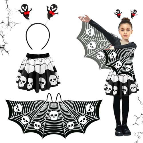 Halloween Fledermaus Kostüm Kinder,Hexe Skeleton Schläger Kostüm Für Mädchen Mit Flügel,Haarreif, Tütü,Halloween Costume Kinder Spinne,Für Karneval Halloween Themen Maskerade Cosplay Party (Schwarz) Halloween Fledermaus Kostüm Kinder,Hexe Skeleton Schläger Kostüm Für Mädchen Mit Flügel,Haarreif, Tütü,Halloween Costume Kinder Spinne,Für Karneval Halloween Themen Maskerade Cosplay Party (Schwarz) von ZJILIXIA