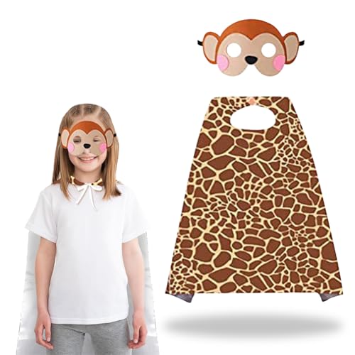 Tierumhänge Und Masken Für Kinder,Tier Print Cape Set,Dschungel Thema,Rollenspielkostüm Für Kinder Mit Maske Und Umhang,Karneval,Halloween,Kindertag Geburtstagsgeschenke Für Jungen Mädchen (Affe) Tierumhänge Und Masken Für Kinder,Tier Print Cape Set,Dschungel Thema,Rollenspielkostüm Für Kinder Mit Maske Und Umhang,Karneval,Halloween,Kindertag Geburtstagsgeschenke Für Jungen Mädchen (Affe) von ZJILIXIA