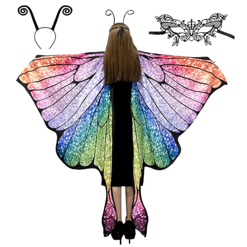 ZJILIXIA Schmetterling Kostüm Damen,Karneval Kostüm Damen,Schmetterlingsflügel Erwachsene,Schmetterling Flügel Umhang Mit Maske Und Stirnband,Schmetterlingskostüm Flügel,für Cosplay Karneval (B) ZJILIXIA Schmetterling Kostüm Damen,Karneval Kostüm Damen,Schmetterlingsflügel Erwachsene,Schmetterling Flügel Umhang Mit Maske Und Stirnband,Schmetterlingskostüm Flügel,für Cosplay Karneval (B) von ZJILIXIA