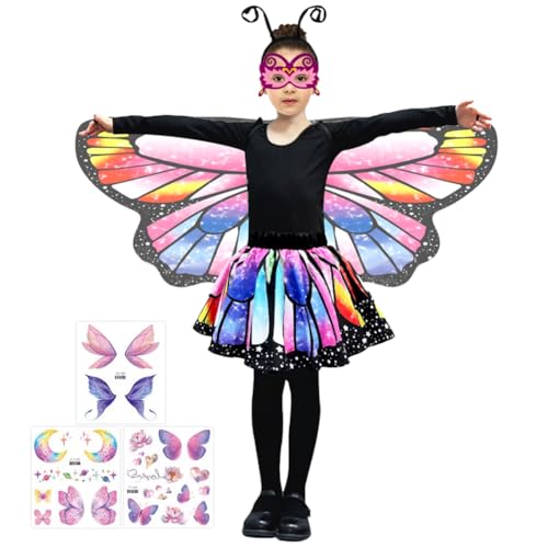 ZJILIXIA Schmetterling Kostüm Kinder,Schmetterling Flügel Umhang,Schmetterling Umhang Kostüm Mit Maske, Tüllrock,Haarreif Und Tattoos,Schmetterling Umhang Für Cosplay,Karneval,Fasching,Mottoparty (A) ZJILIXIA Schmetterling Kostüm Kinder,Schmetterling Flügel Umhang,Schmetterling Umhang Kostüm Mit Maske, Tüllrock,Haarreif Und Tattoos,Schmetterling Umhang Für Cosplay,Karneval,Fasching,Mottoparty (A) von ZJILIXIA